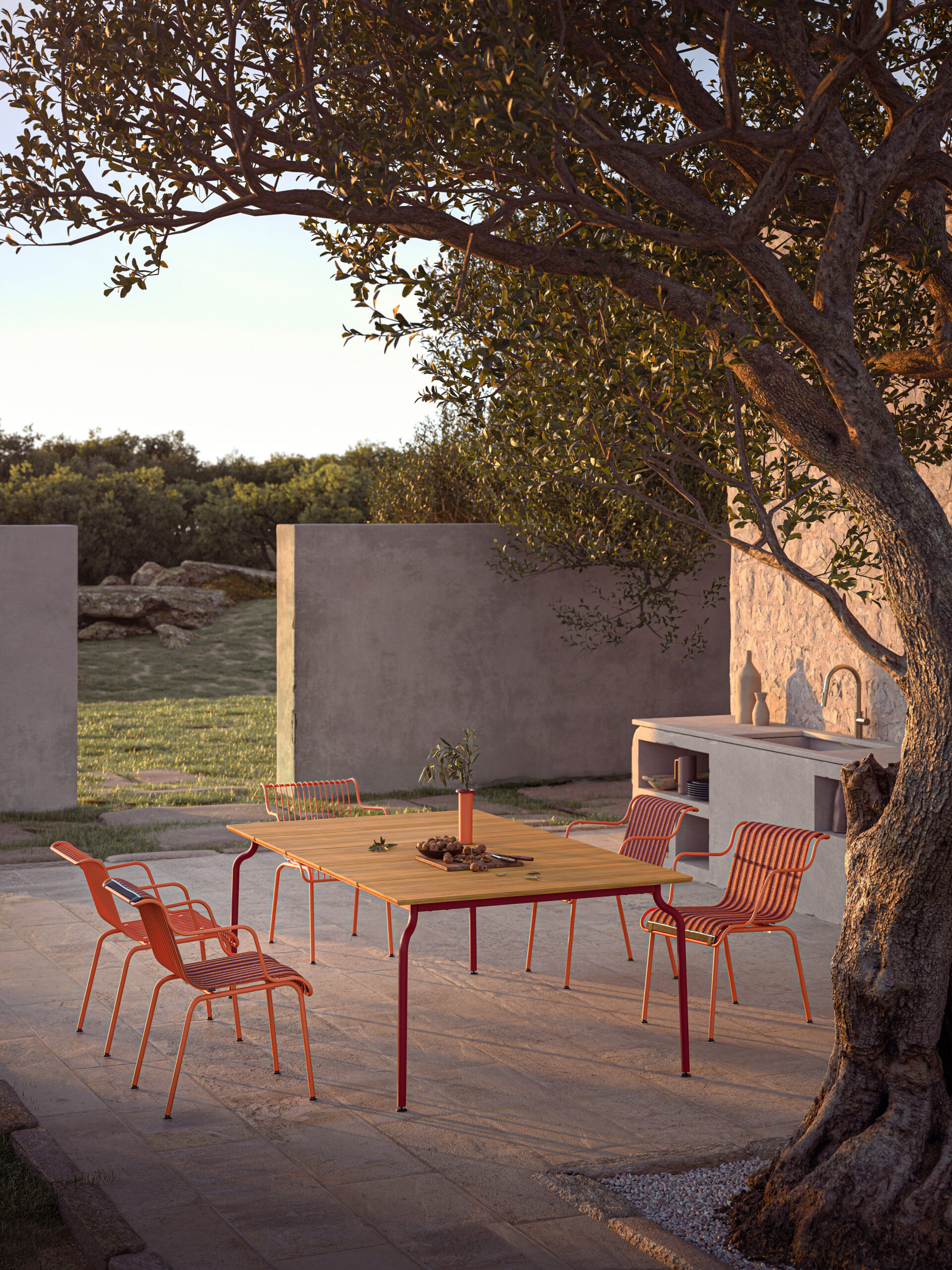 Magis_south_armchair_ambient_multi_SD2950_orange_table_TV1300_teak_bordeaux_01_hr